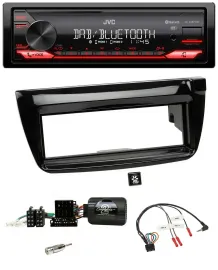 JVC Bluetooth USB DAB Lenkrad Autoradio für Fiat Doblo 2012-2015 piano