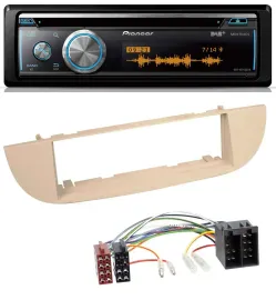 Pioneer MP3 DAB USB CD Bluetooth Autoradio für Fiat 500 ab 2007 perlgrau beige