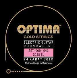 Струны для электрогитары Optima 2028.EL 24K Gold Strings Satz Roundwound Extra Light 9-42