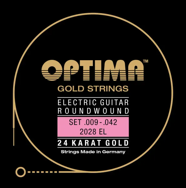 Струны для электрогитары Optima 2028.EL 24K Gold Strings Satz Roundwound Extra Light 9-42