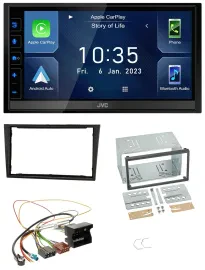 JVC DAB Bluetooth MP3 USB 2DIN Autoradio für Opel Corsa D stealth schwarz