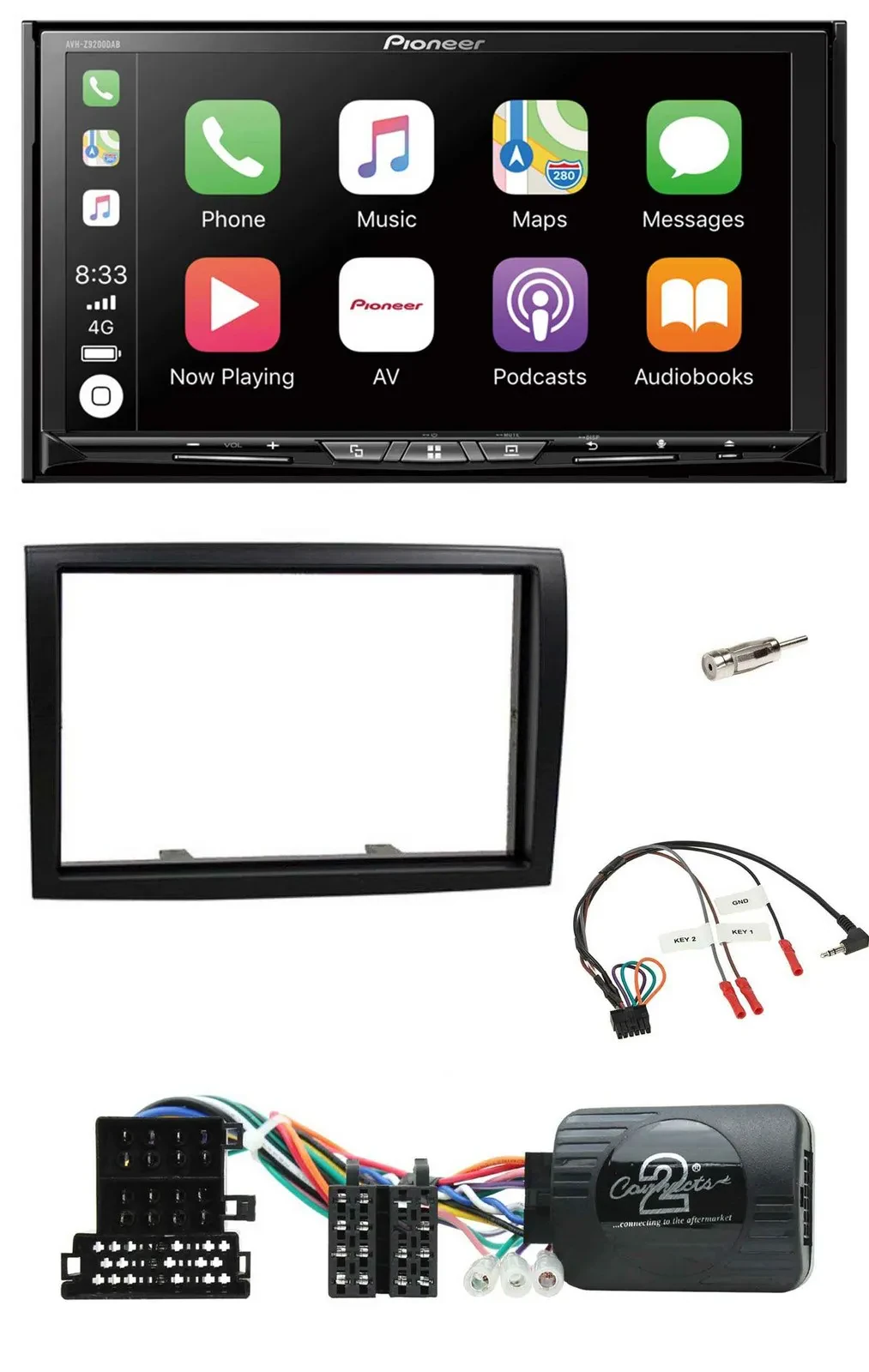 Pioneer 2DIN Lenkrad USB DAB DVD Bluetooth Autoradio für Citroen Jumper 2008-201