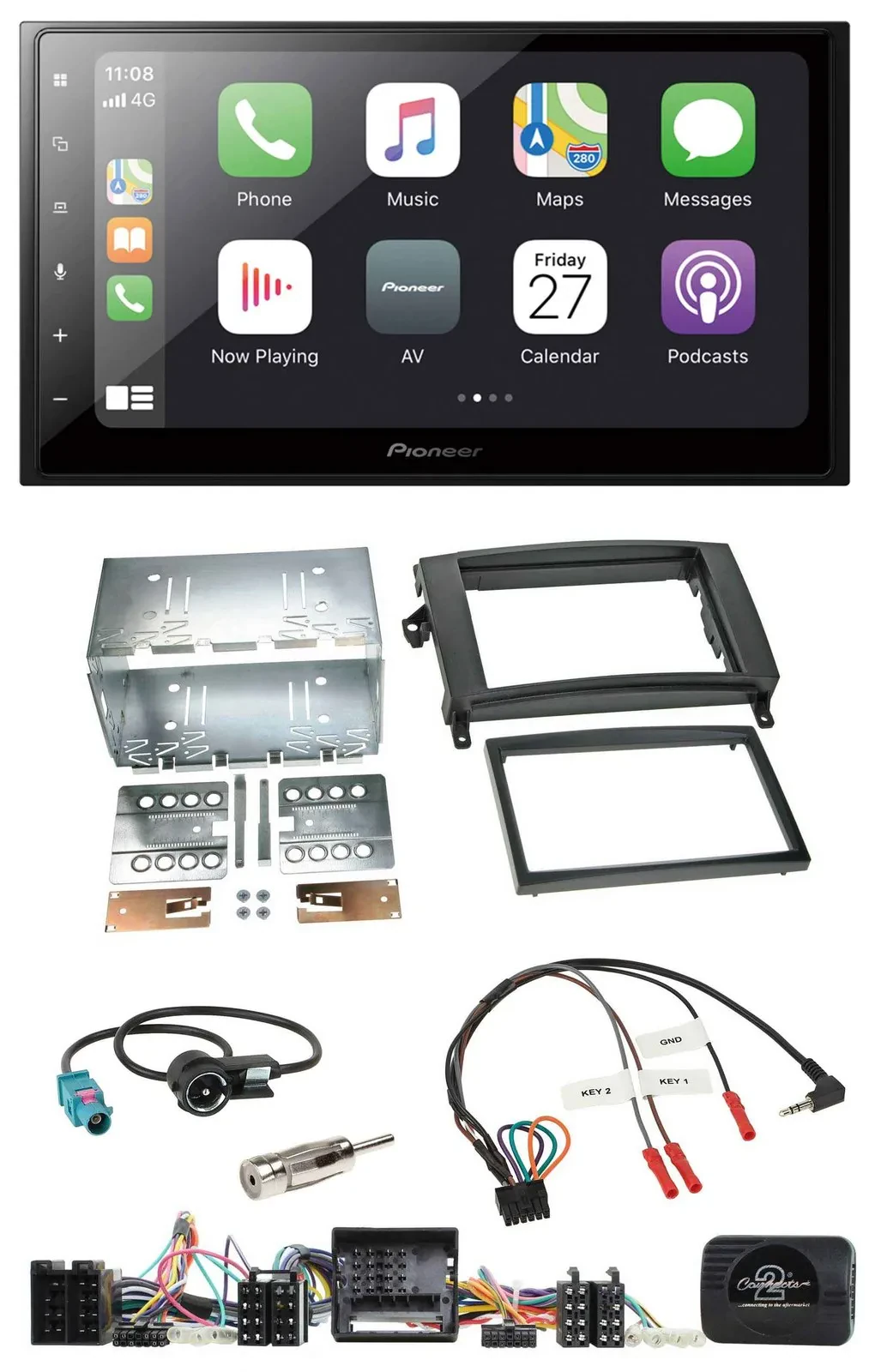 Pioneer Lenkrad Bluetooth DAB 2DIN USB Autoradio für Mercedes A- B-Klasse W169 T