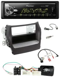 Автомагнитола Pioneer Bluetooth, USB, DAB, поддержка кнопок на руле для Hyundai Santa Fe (с 2012), черная