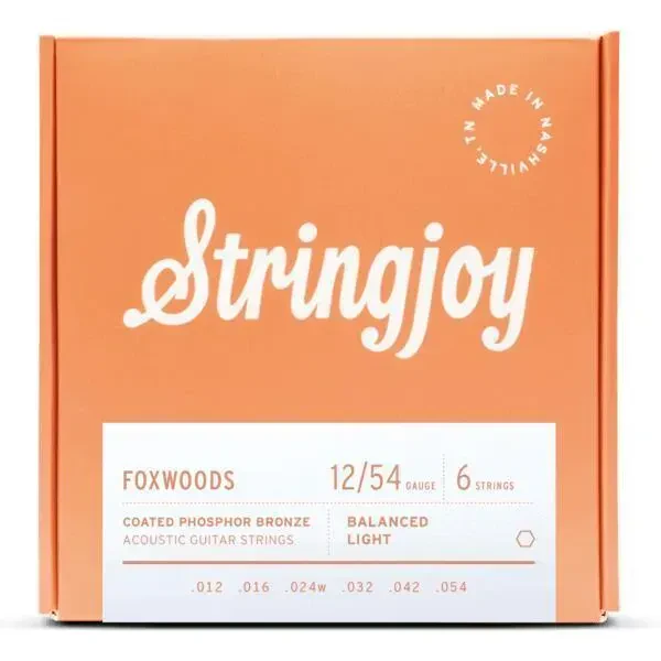 Струны для акустической гитары Stringjoy Foxwoods Light (12-54), фосфорная бронза, с покрытием