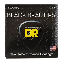 Струны для электрогитары DR Strings BKE-10/52 Black Beauties 10-52