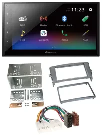 Pioneer USB Bluetooth DAB 2DIN MP3 Autoradio für Toyota Auris 07-12 anthrazit-gr