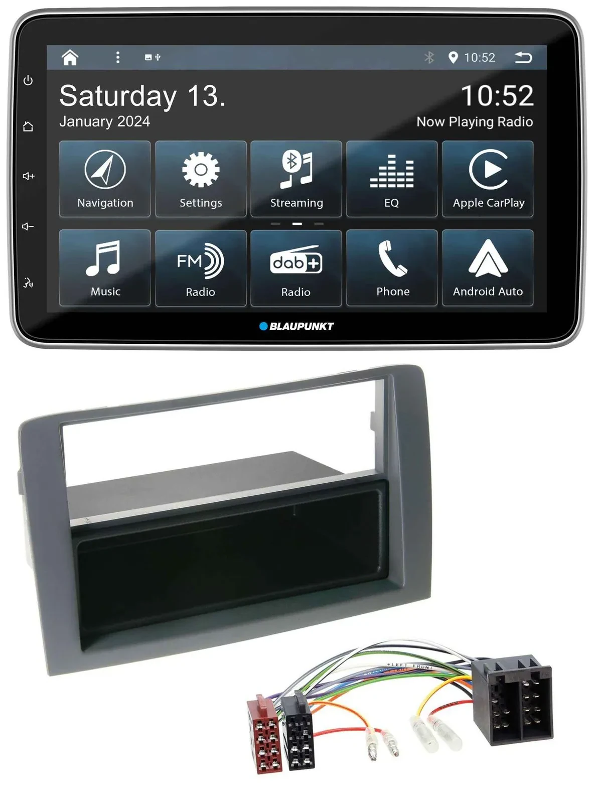 Автомагнитола Blaupunkt USB DAB SD MP3 Bluetooth для Fiat Idea (350, 2003–2011), серый
