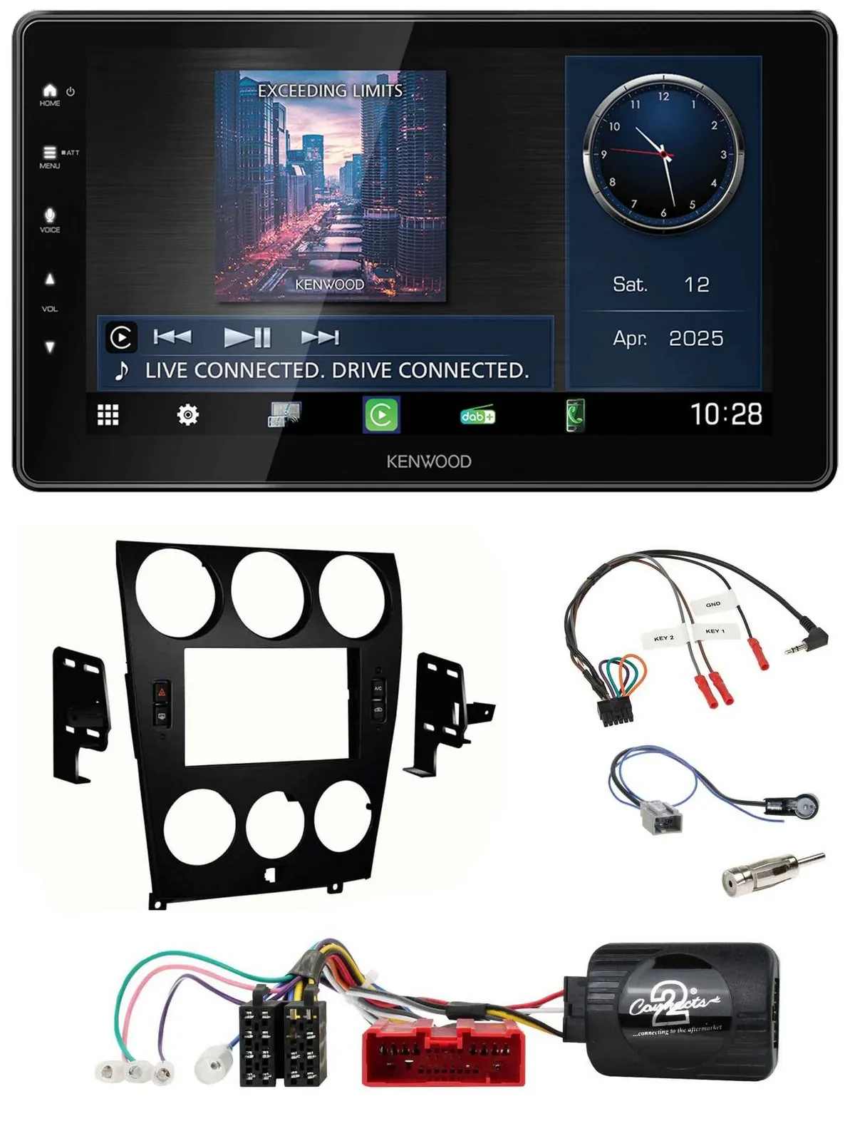 Kenwood Lenkrad Bluetooth USB DAB Autoradio für Mazda 6 (2006-2008)