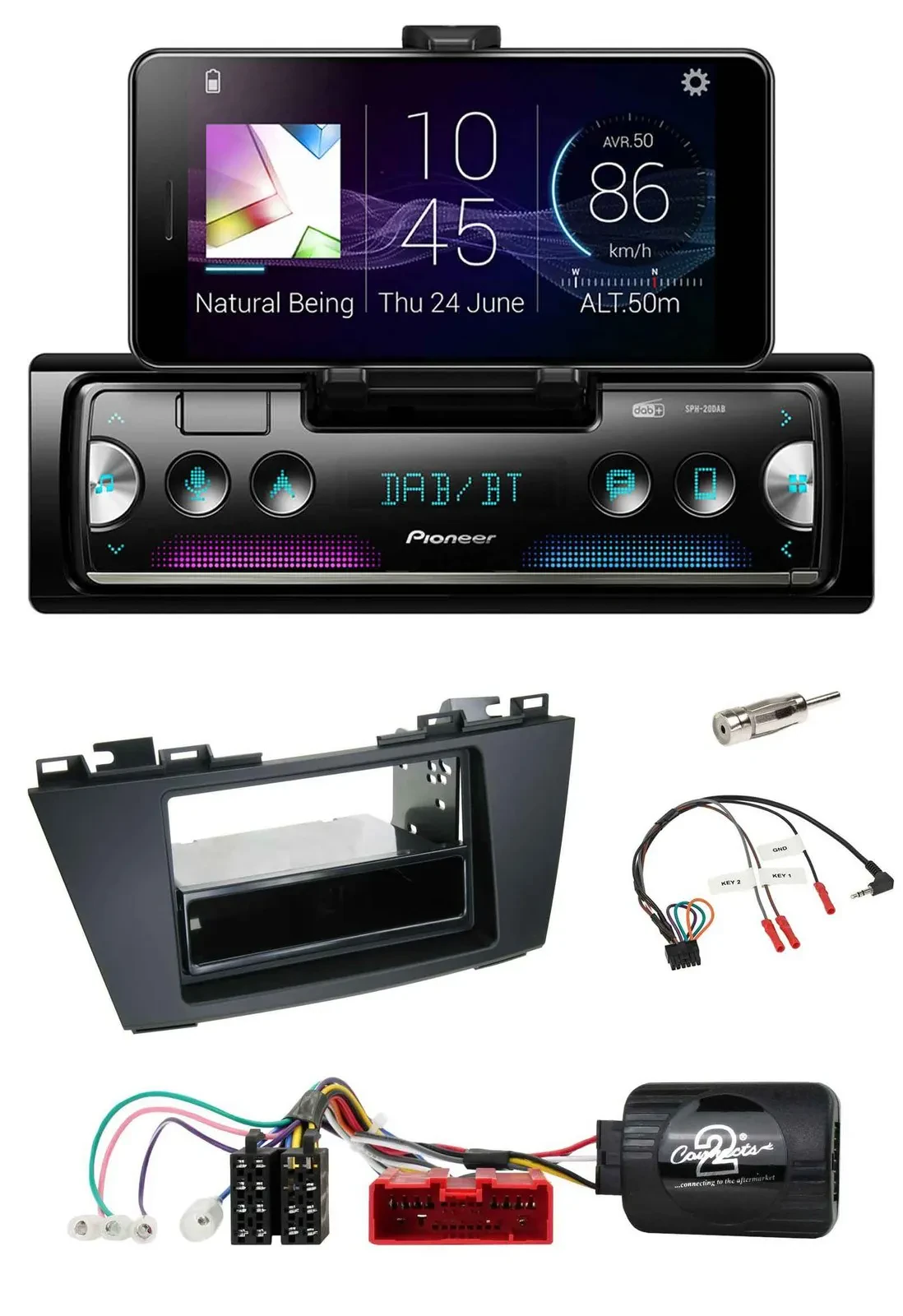 Автомагнитола для Mazda 5 (2010–2015) Pioneer USB Bluetooth DAB, поддержка кнопок на руле