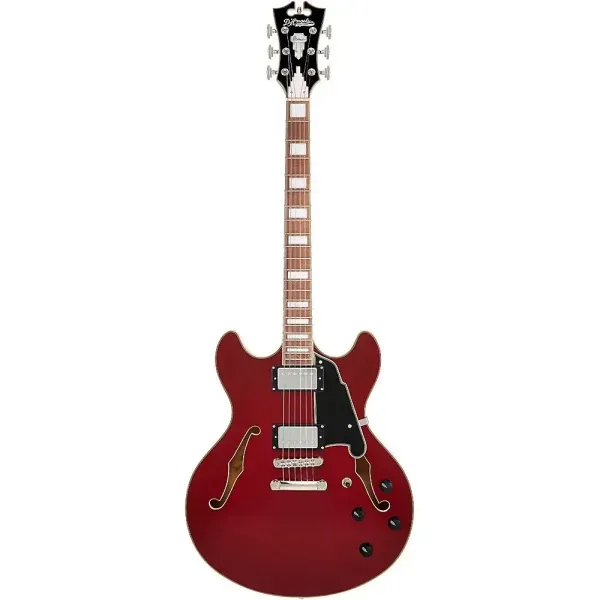 Электрогитара полуакустическая D'Angelico Premier DC Semi-Hollow Burnt Red