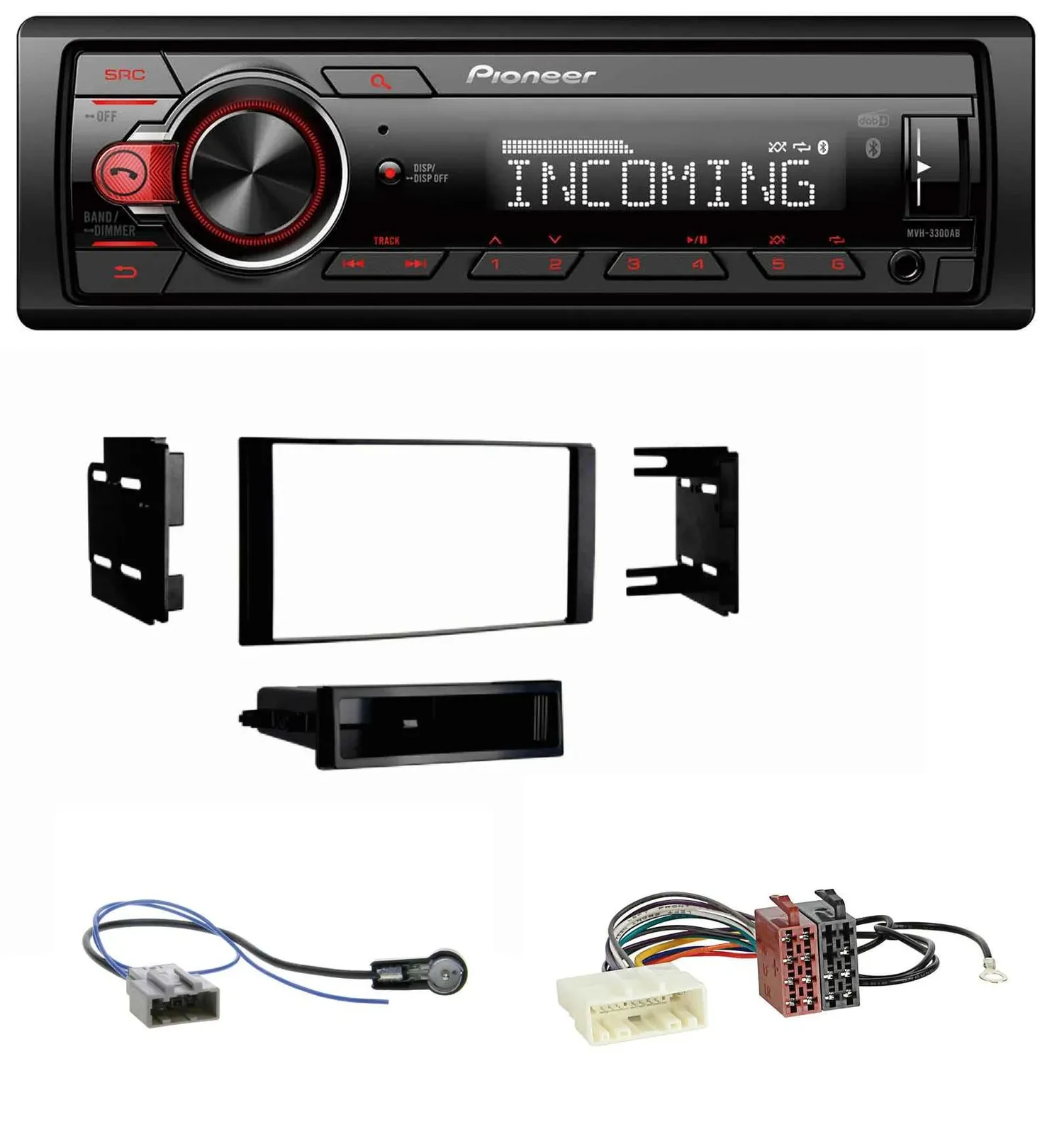 Pioneer Bluetooth USB DAB MP3 Autoradio für Nissan Micra 2013-2017 schwarz matt