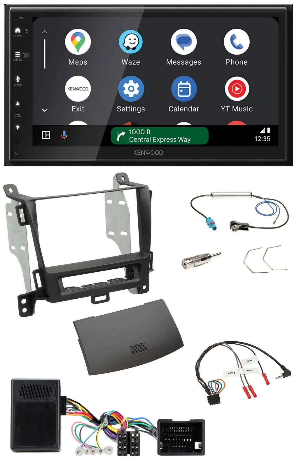 Kenwood DAB Bluetooth USB Lenkrad 2DIN Autoradio für Opel Zafira ab 13 jet black
