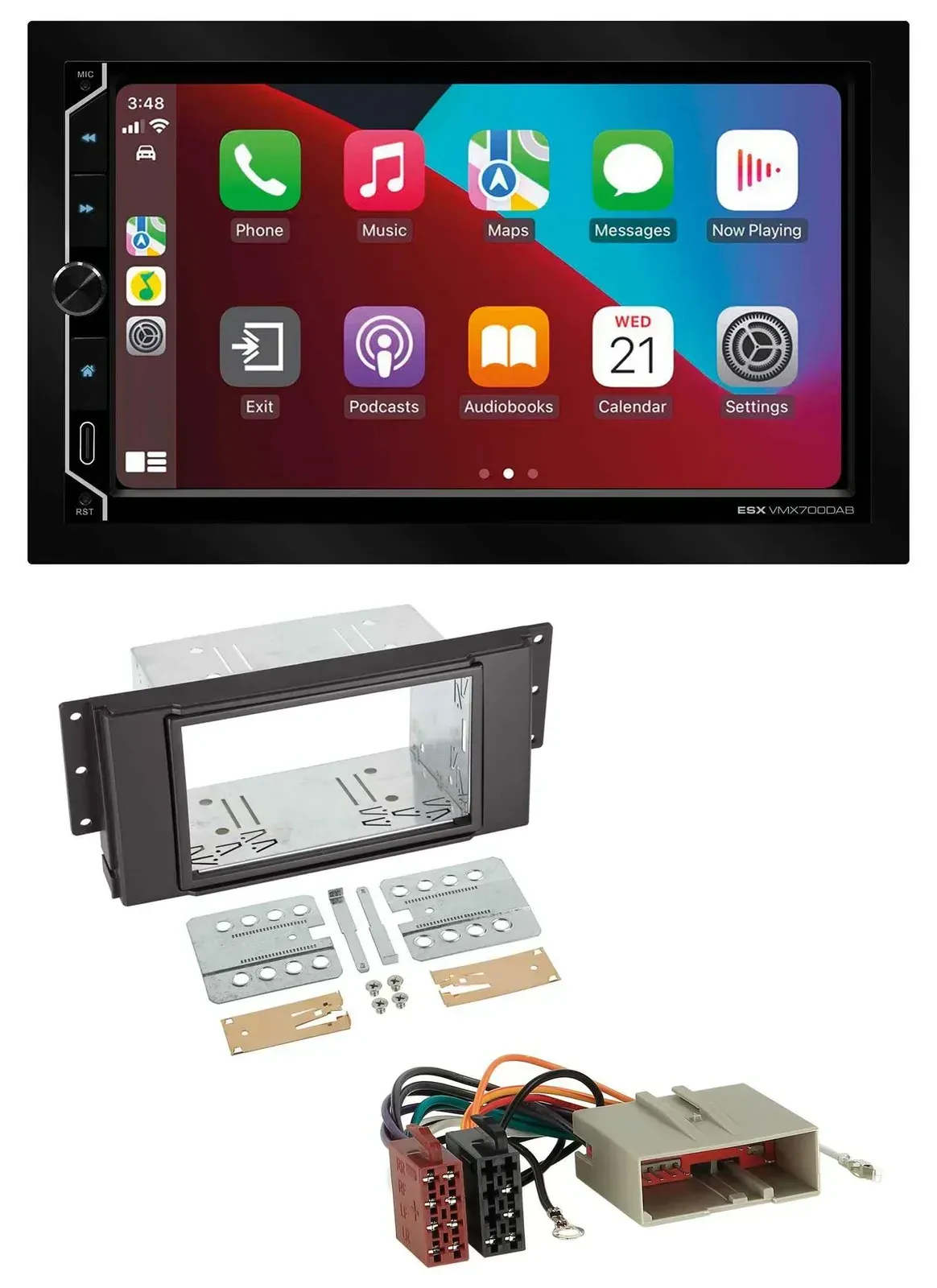 ESX 2DIN DAB USB MP3 Bluetooth Autoradio für LandRover Freelander 06