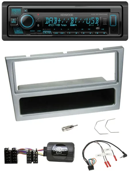 Kenwood Bluetooth DAB CD Lenkrad USB Autoradio für Opel Corsa C 2000-2004 silber