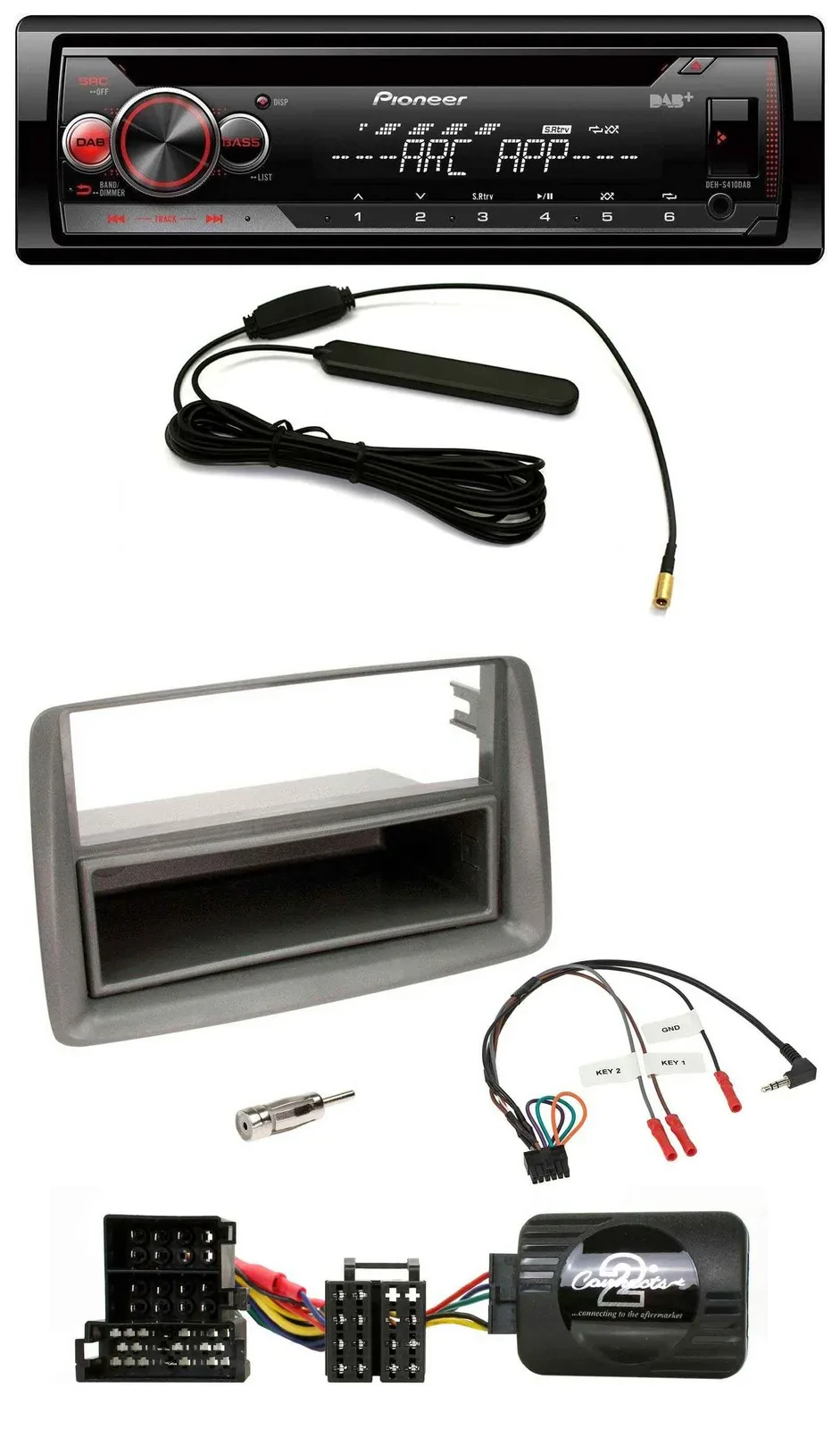 Pioneer CD USB Lenkrad DAB MP3 Autoradio für Alfa GT 147 Ablage silber