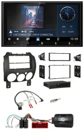 Kenwood Bluetooth 2DIN USB DAB Lenkrad Autoradio für Mazda 2 2007-2014