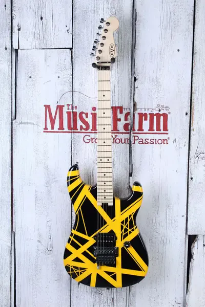 Электрогитара EVH Striped Series Black with Yellow Stripes Floyd Rose D Tuna