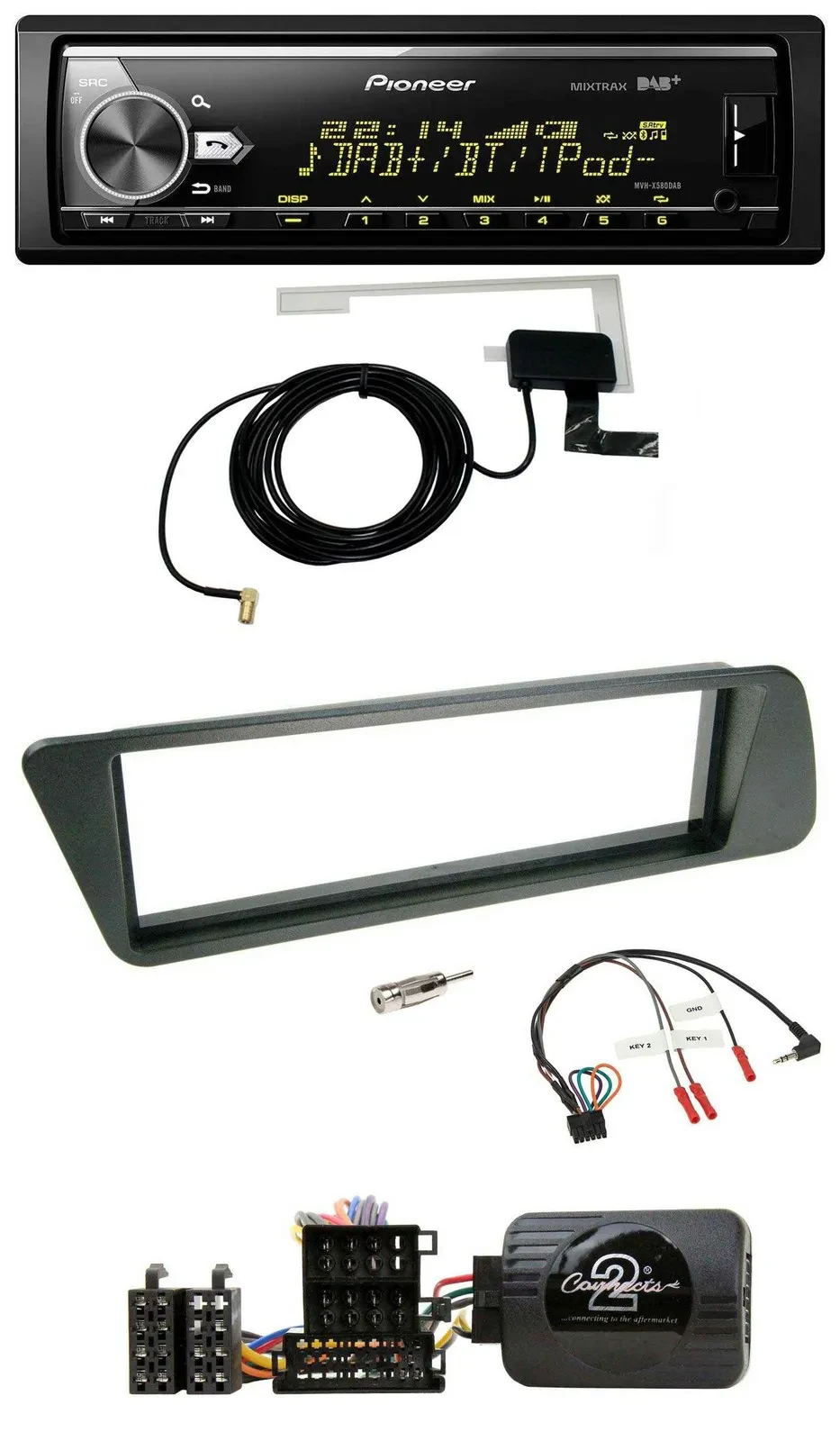 Pioneer Bluetooth DAB USB Lenkrad Autoradio für Peugeot 306 1998-2001