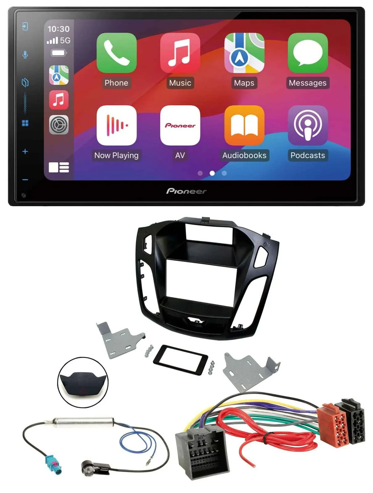 Pioneer DAB USB MP3 Bluetooth 2DIN Autoradio für Ford Focus ab 2018 schwarz