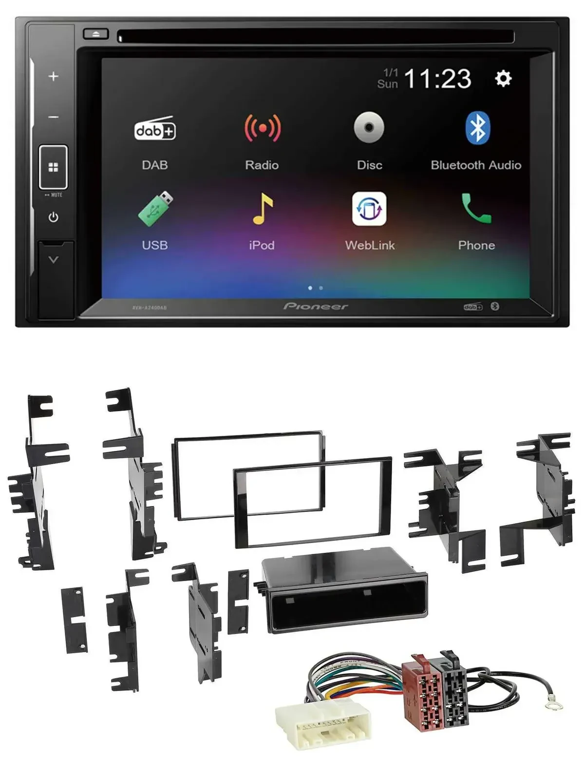 Автомагнитола для Nissan Cube (с 2009) и Frontier Pioneer 2-DIN Bluetooth USB DAB DVD MP3