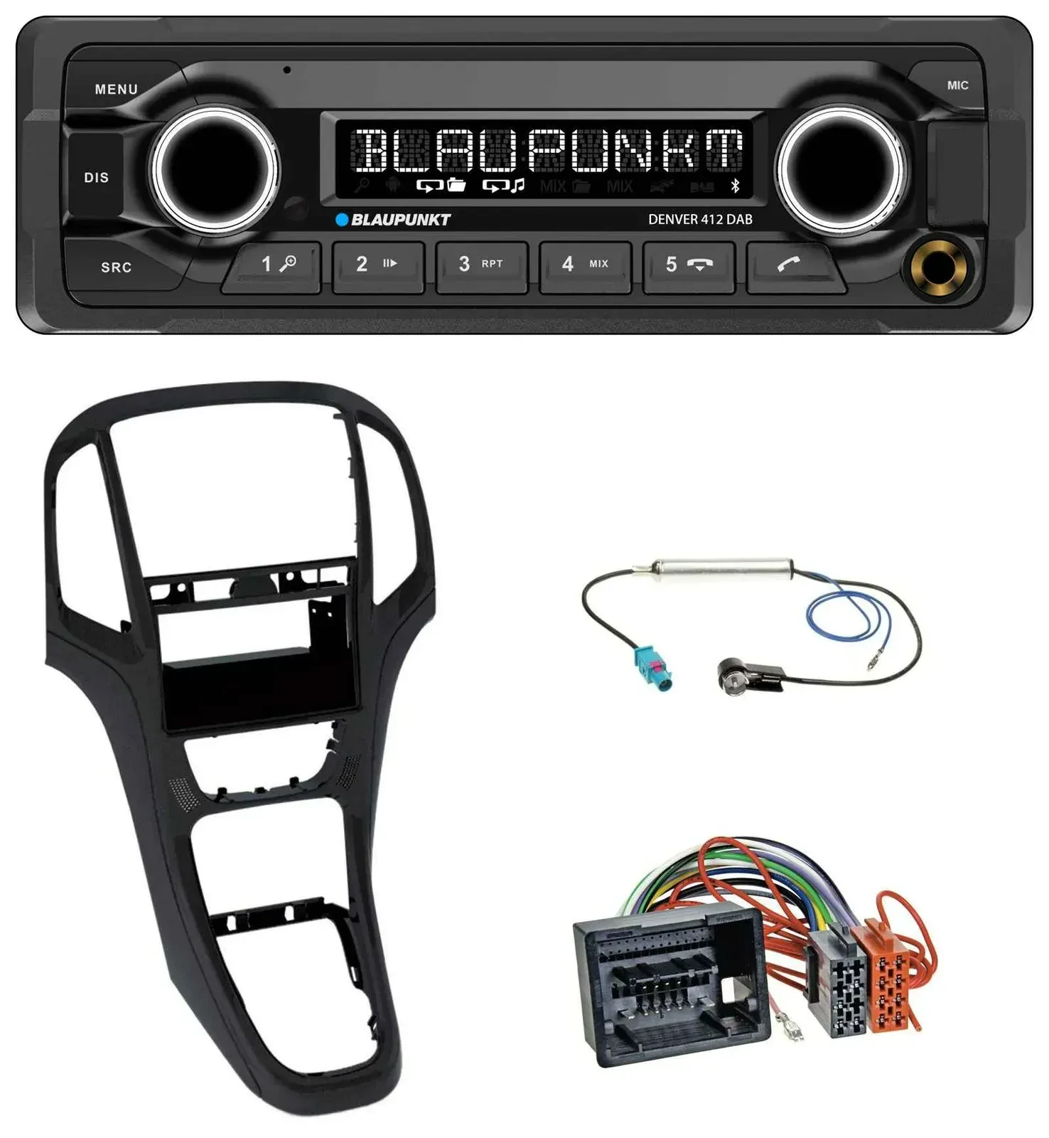 Blaupunkt Bluetooth DAB MP3 USB Autoradio für Opel Astra J ab 2009 Perl schwarz