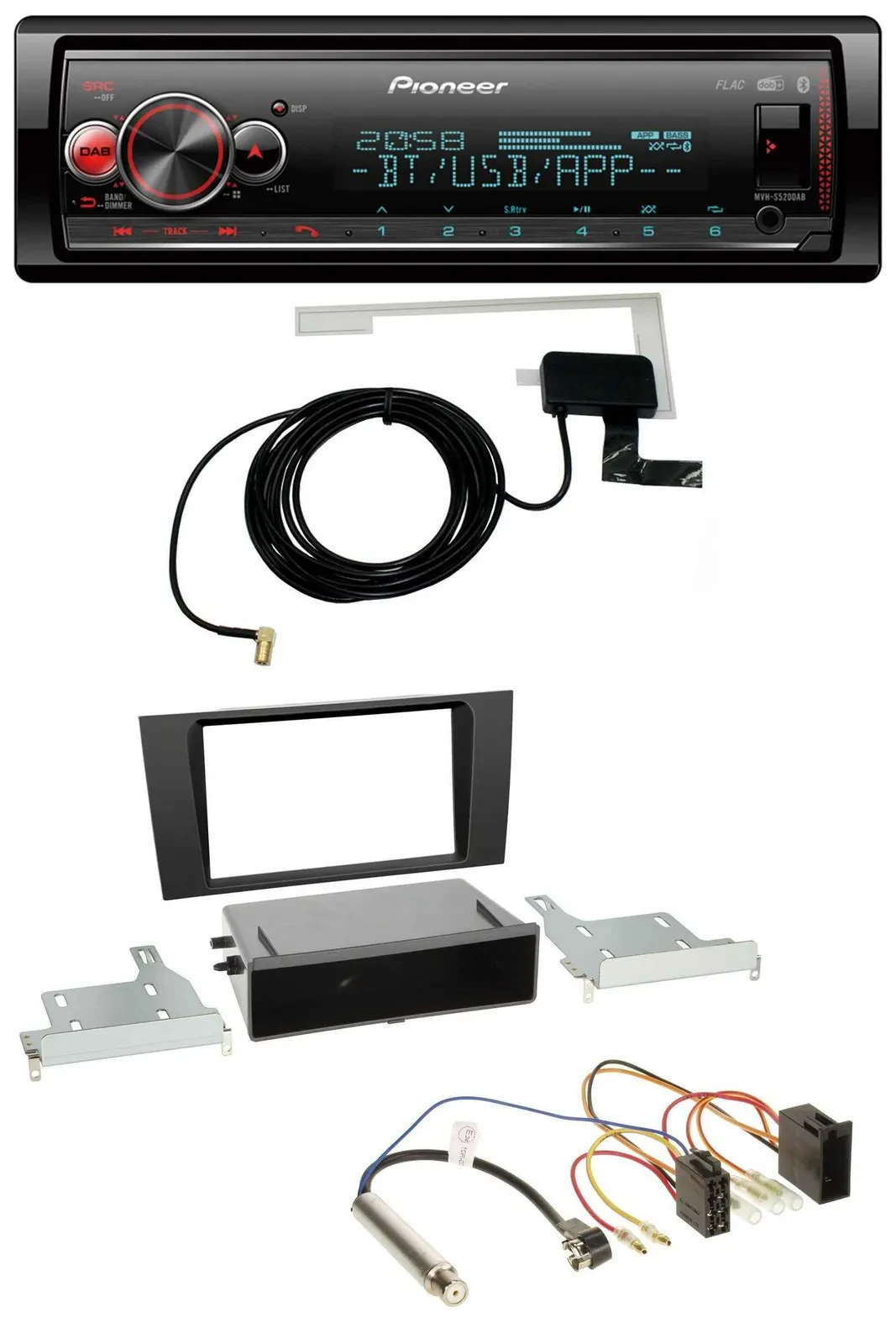 Pioneer Bluetooth DAB USB MP3 Autoradio für Audi A4 (B5 1999-2001) Symphony