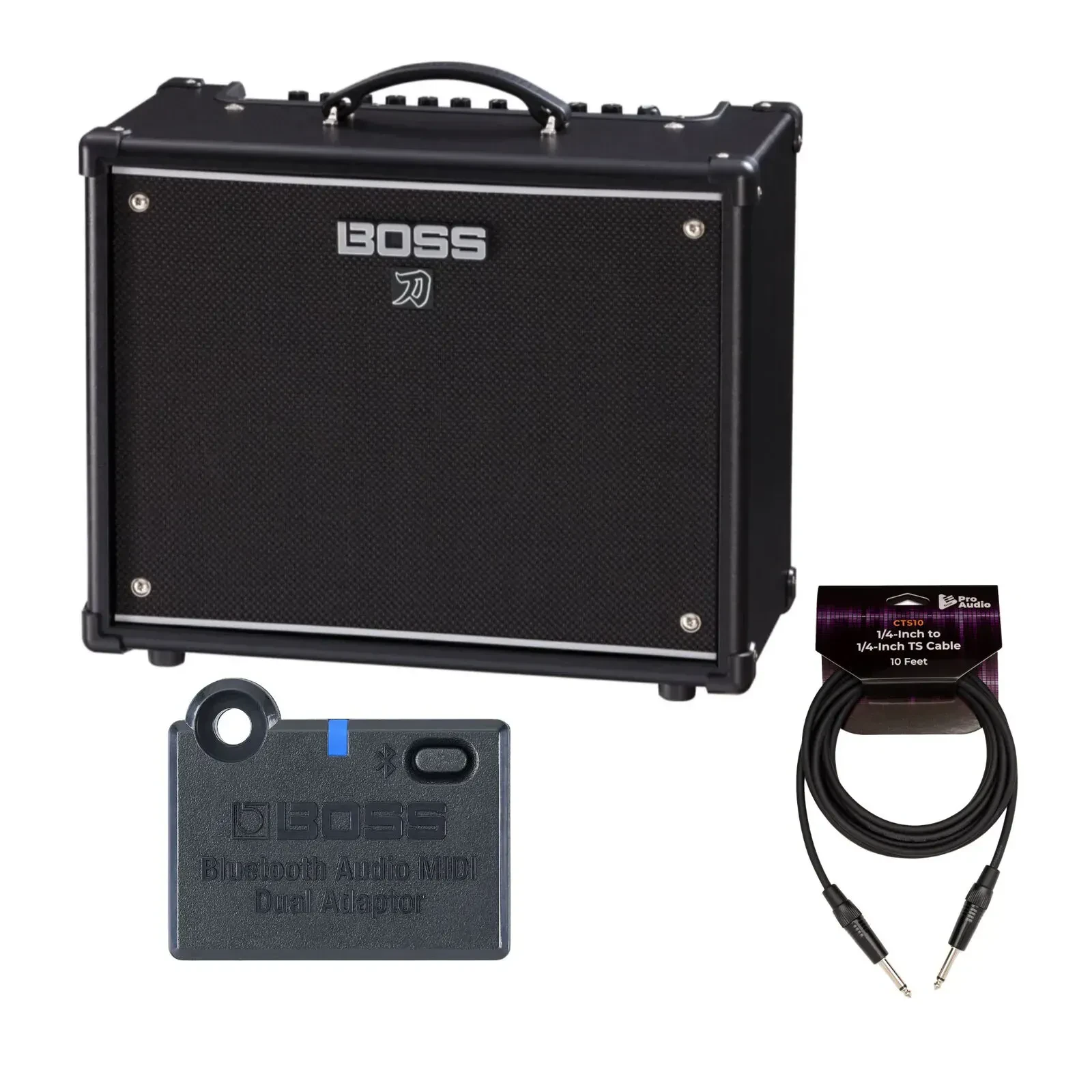 Boss Katana Gen 3 50W 1x12 Inch Combo Guitar Black Amplifier Bundle