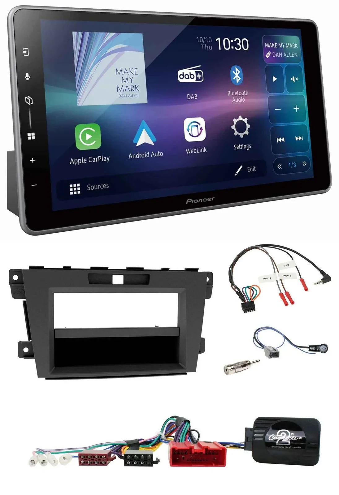 Pioneer Bluetooth USB DAB Lenkrad Autoradio für Mazda CX-7 2009-2013