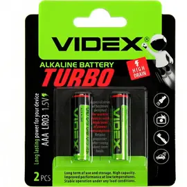 Элемент питания VIDEX VID-LR3T-2BC Turbo AAA (2 штуки)