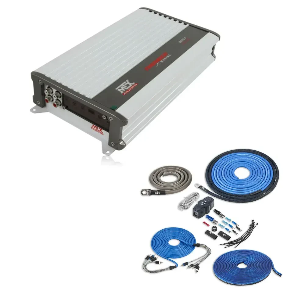 MTX WET75.4 200W Peak Wet Series 4-Ch Class-AB Marine Amplifier with Amp Kit