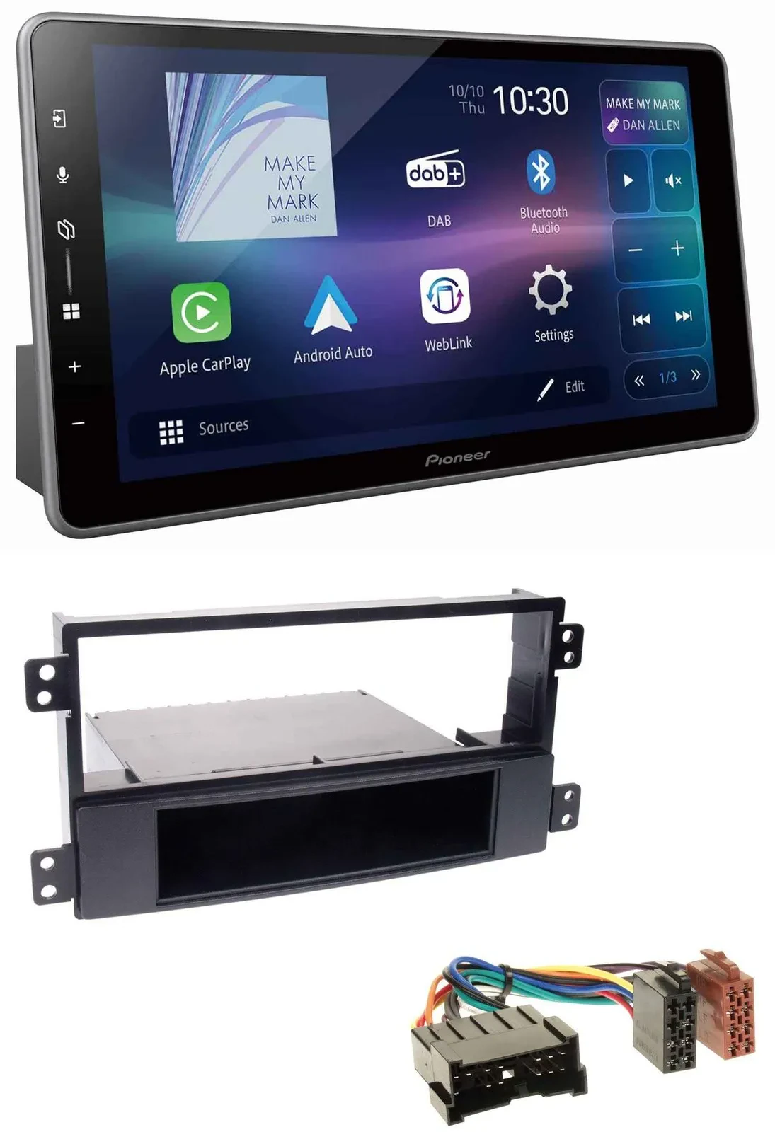 Автомагнитола для Hyundai Sonata NF (2002–2005) Pioneer Bluetooth USB DAB MP3 черная