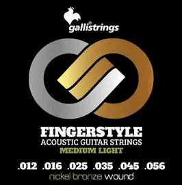 Струны для акустической гитары Galli Strings GFS1256 Medium Light 12-56
