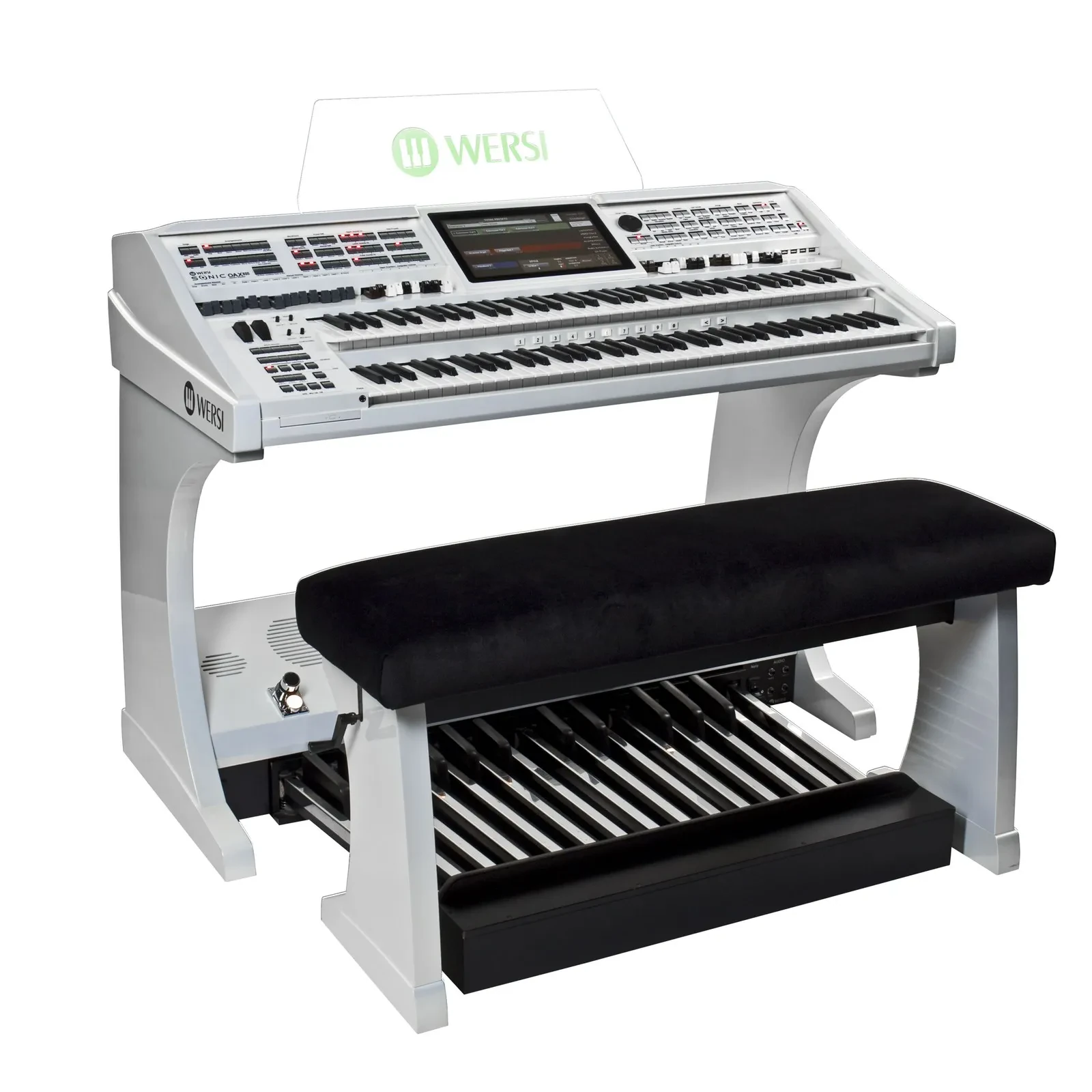 OAX800LS Elektronische Orgel Perlmutt Weiß 25-Tastenpedal 13.3'' Touch-Display