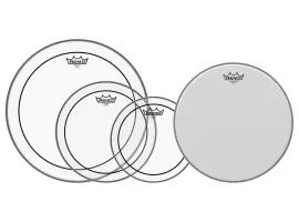 Remo Pinstripe Clear ProPack Drum Head Pack w/ FREE Ambassador Coated