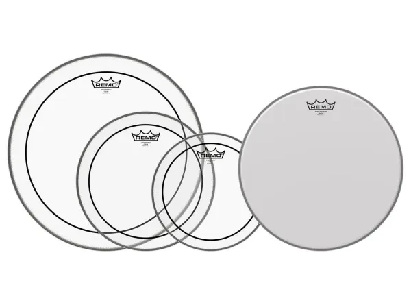 Remo Pinstripe Clear ProPack Drum Head Pack w/ FREE Ambassador Coated