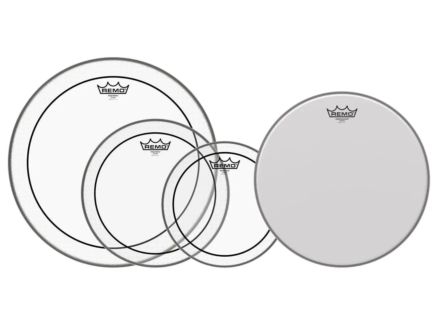 Пластик для барабана Remo PP-1870-PS Pinstripe Clear ProPack с Ambassador Coated (набор)