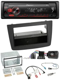 Автомагнитола для Alfa Romeo MiTo 2008–2014 Pioneer DAB, 1-DIN, USB, поддержка управления на руле, черный