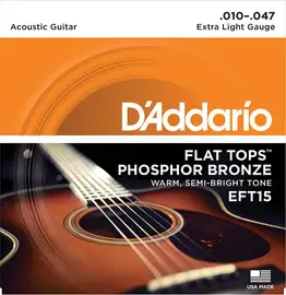Струны для акустической гитары D'Addario EFT15 10-47, бронза фосфорная