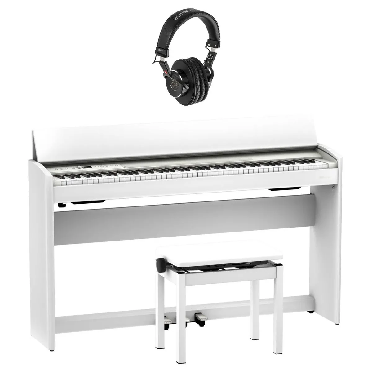 Roland F701 88-Key SuperNATURAL Digital Piano, with Bench & Stand, White Bundle