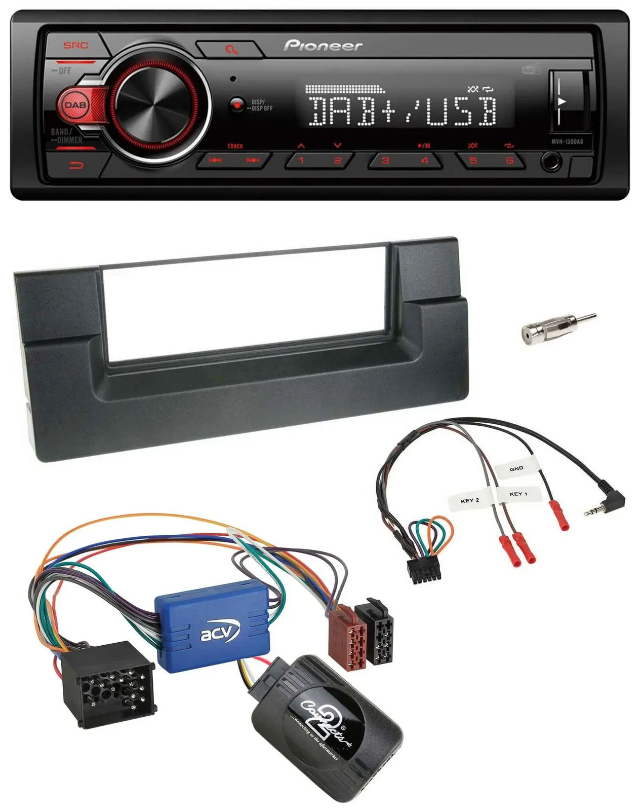 Pioneer MP3 1DIN DAB USB Lenkrad Autoradio für BMW 5er E39 1996-2004 Aktivsystem