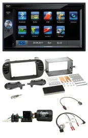Blaupunkt Lenkrad USB Bluetooth TMC 2DIN Navigation für Fiat 500 08-15 soft touc