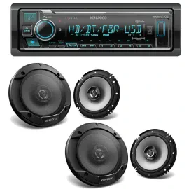 Kenwood KMM-X705 Touchscreen Multimedia Receiver + (4) 6.5" Coaxial Speakers