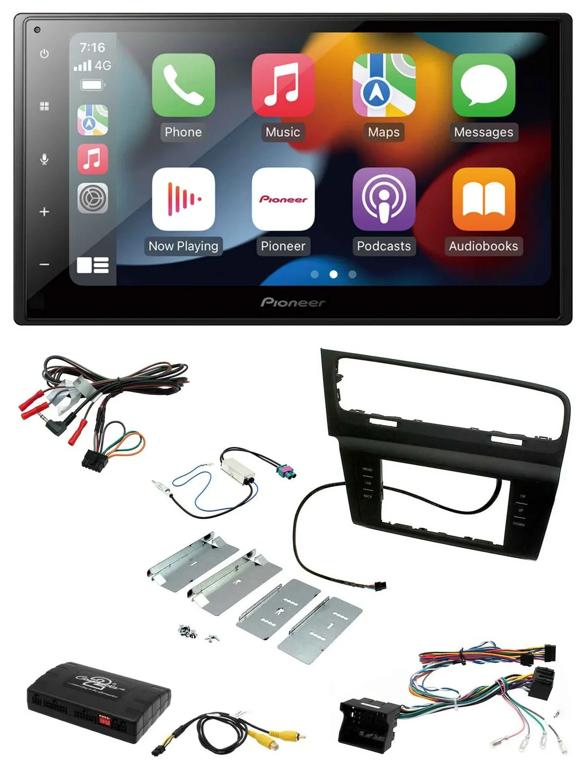 Pioneer DAB Bluetooth 2DIN USB Lenkrad Autoradio für VW Golf VII 7 2012-2018 Inf
