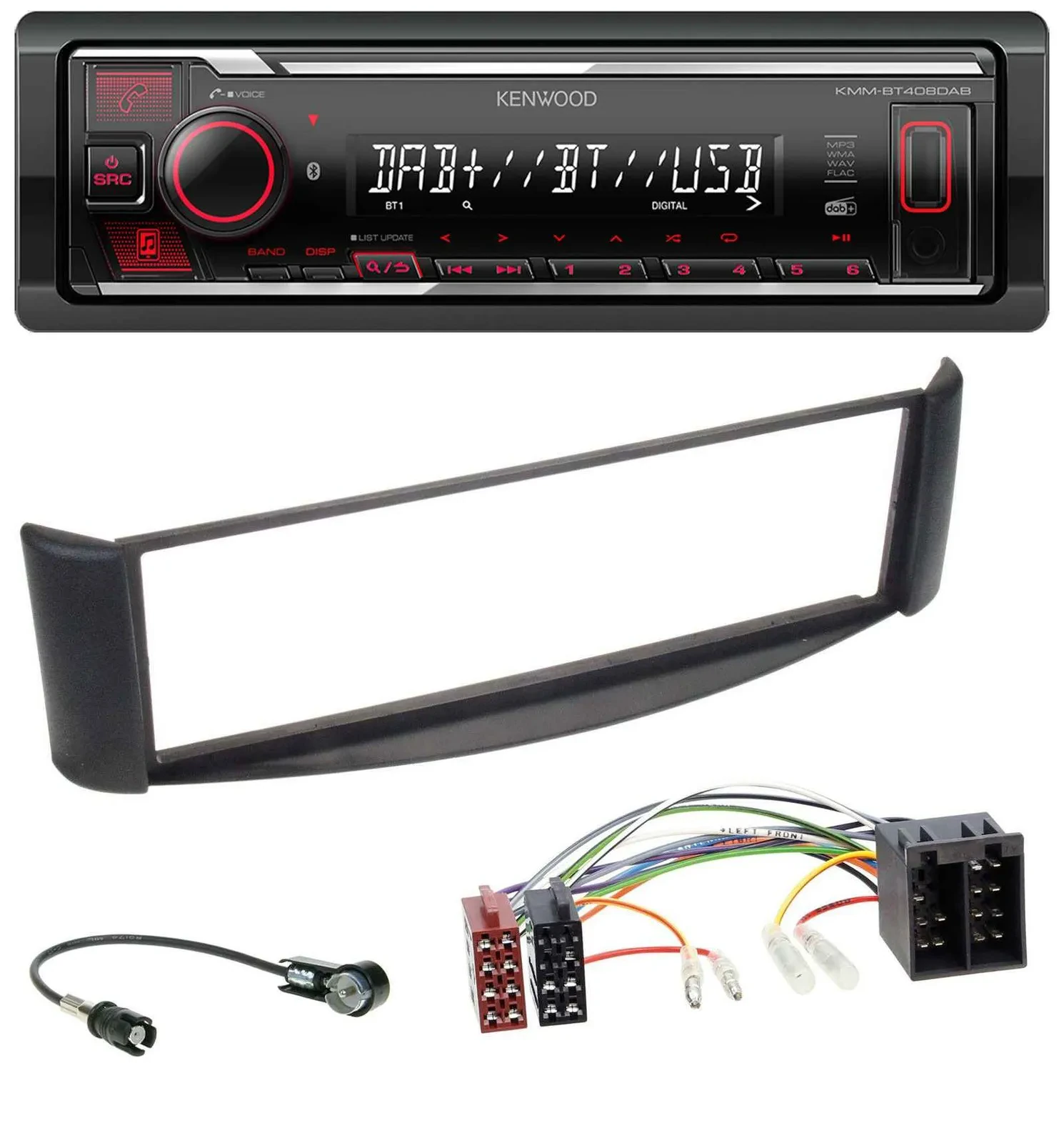 Kenwood MP3 Bluetooth USB DAB Autoradio für Smart ForTwo (1998-2007)