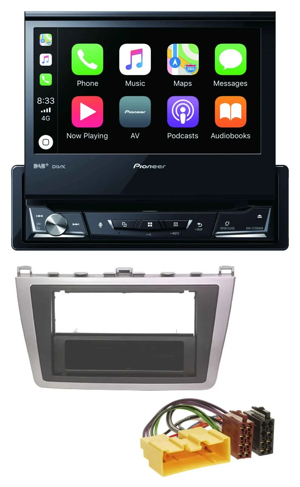 Pioneer DVD Bluetooth DAB USB MP3 Autoradio für Mazda 6 (08-12) silber schwarz