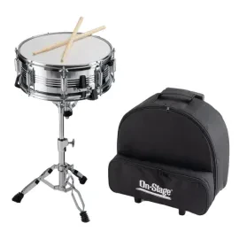 Малый барабан OnStage SSK2500 Student Steel 14x5.5 Polished с аксессуарами