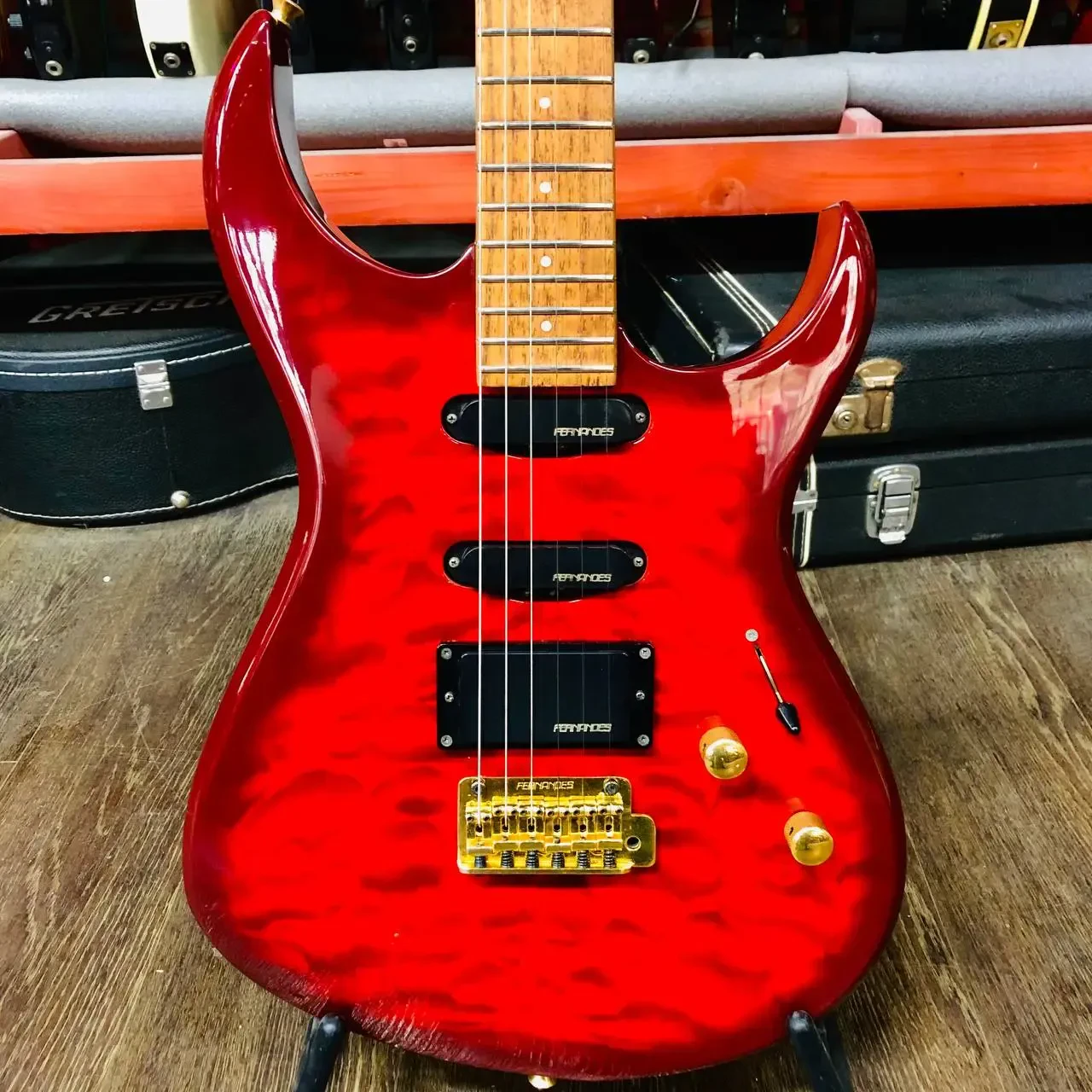 Электрогитара Fernandes FGZ-400 Superstrat HSS Tremolo Red Japan 2000s