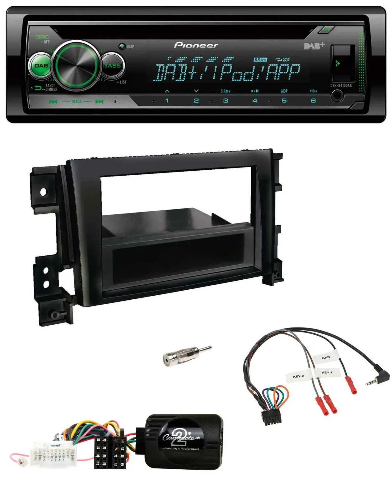 Автомагнитола Pioneer CD/USB/MP3, DAB, поддержка управления на руле, совместима с Suzuki Grand Vitara 2005–2011