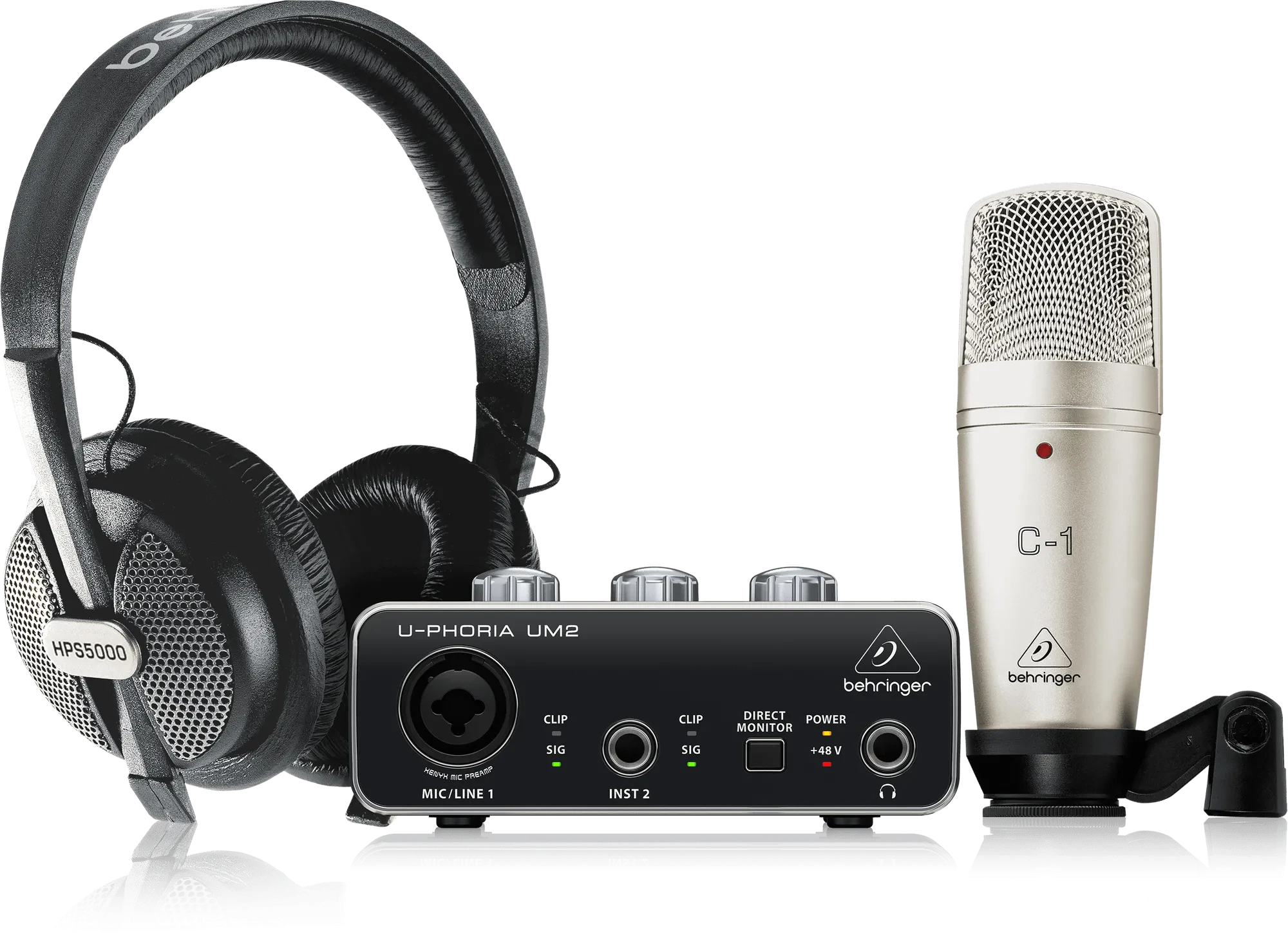 Звуковая карта BEHRINGER U-PHORIA STUDIO - комплект для домашней студии звукозаписи